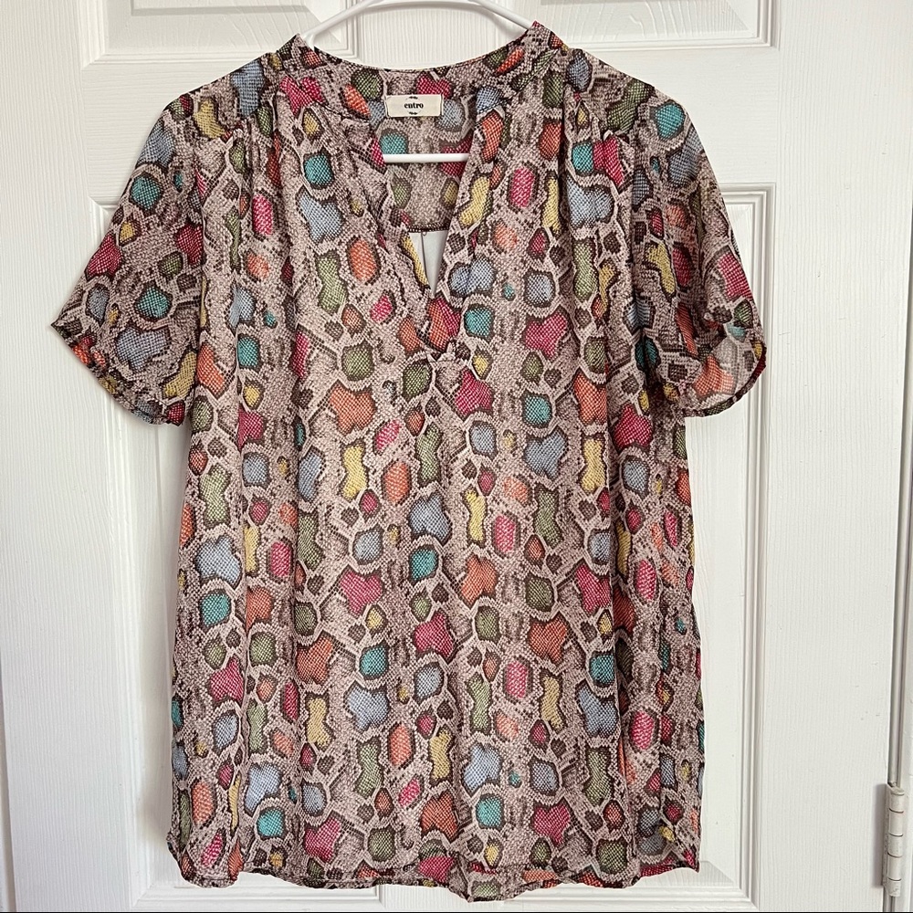 Entro | Multicolor Python Print Sheer Top - image 4